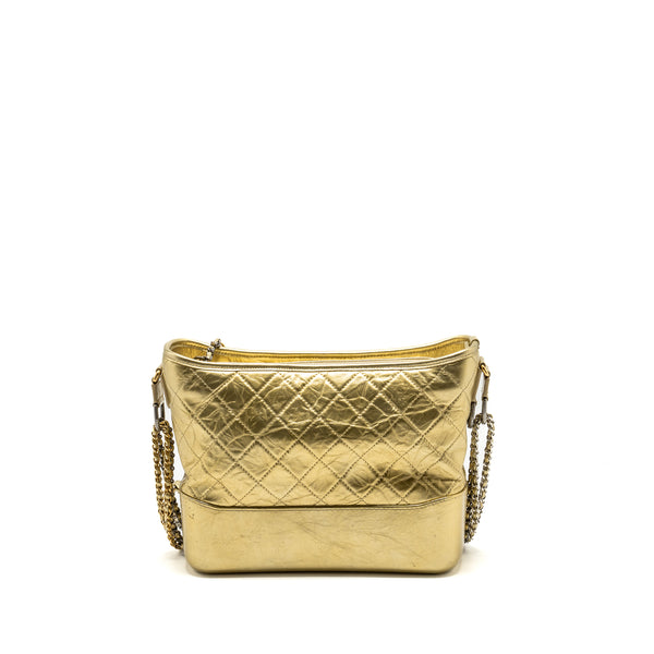 Chanel Gabrielle hobo bag calfskin metallic gold multicolour hardware