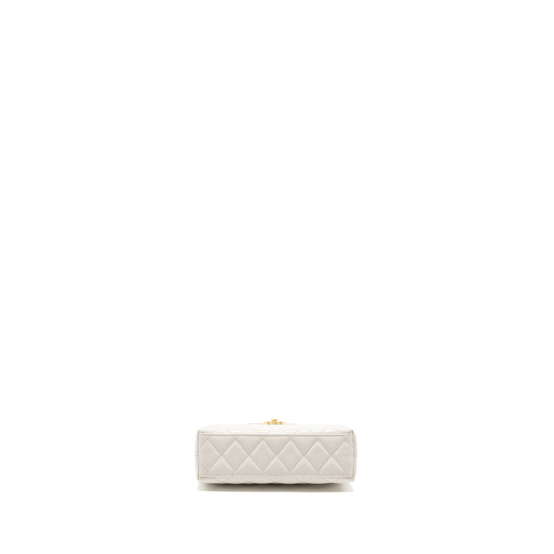 Chanel 23K Mini Kelly Shopping tote bag calfskin white GHW (microchip)