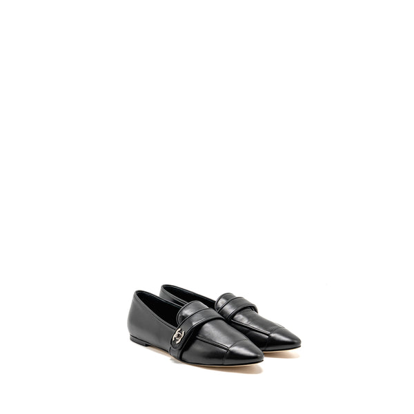 Chanel size 37.5 loafer lambskin black SHW