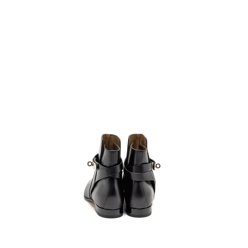 Hermes Size 39 Neo Ankle Boot Calfskin Black SHW