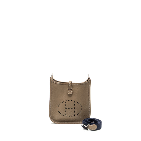 Hermes Mini Evelyne Clemence Etoupe SHW Stamp Z