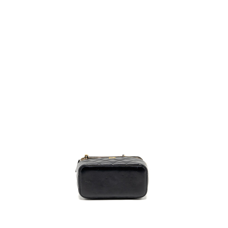 Chanel pearl crush long vanity with chain lambskin black GHW