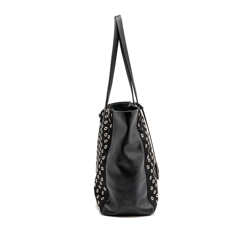 Prada shoulder bag lambskin / fabric black SHW