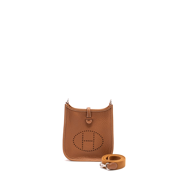 Hermes Mini evelyn Clemence Gold SHW stamp W
