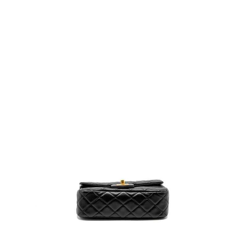 Chanel Pearl Crush mini Rectangular flap bag lambskin black GHW (microchip)