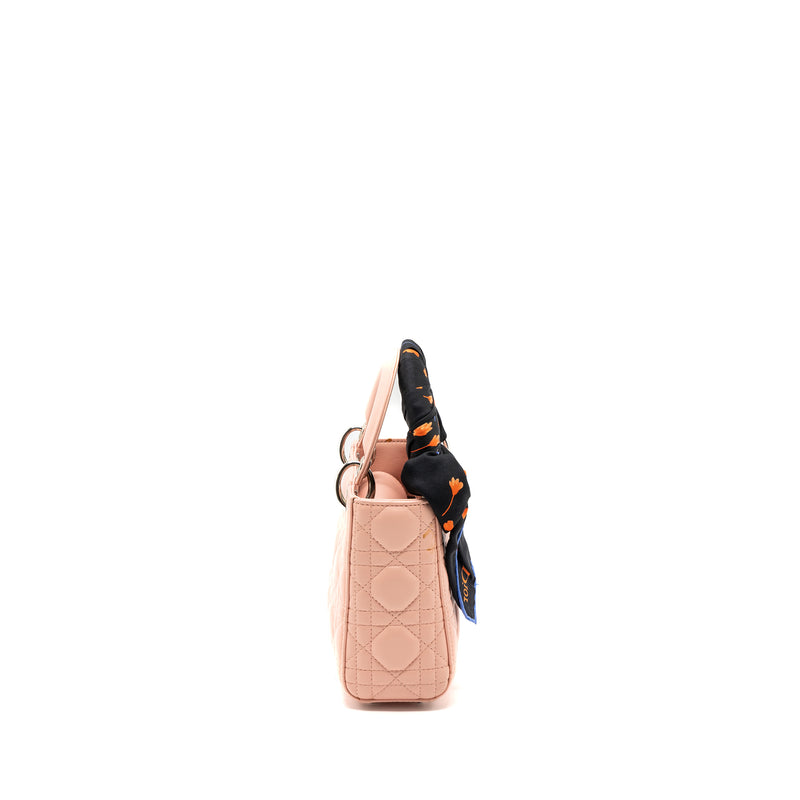 Dior mini lady dior lambskin light pink SHW