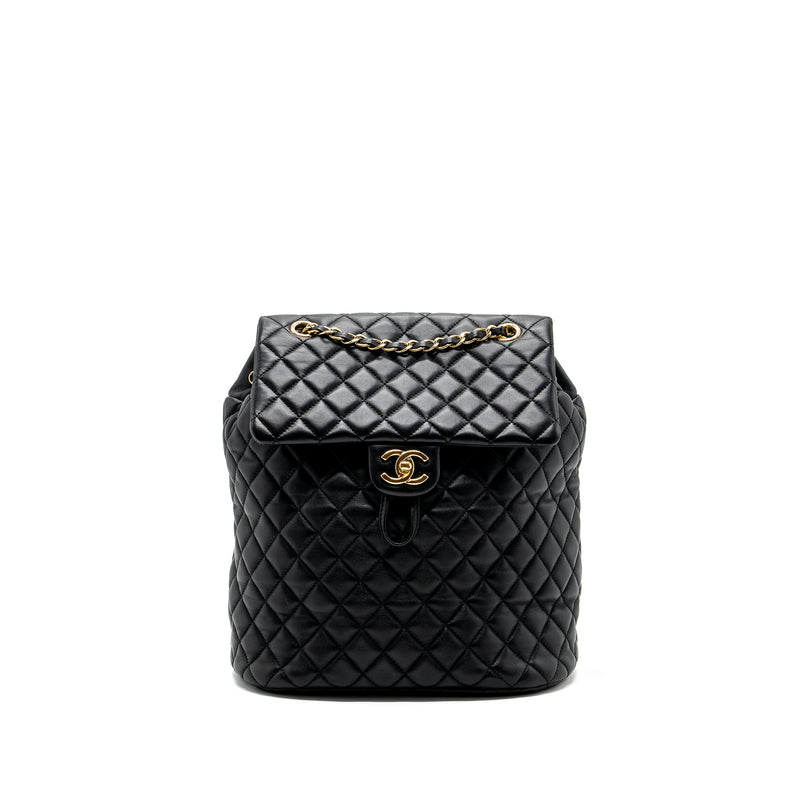 chanel black quilted leather large backpack Chanel quilted flap backpack lambskin black GHW