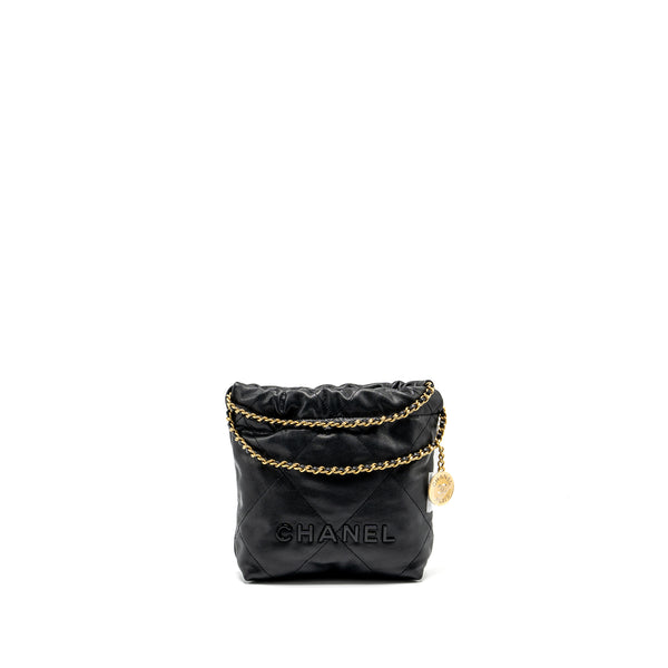 Chanel Mini 22 Bag Caviar Black GHW (Microchip)