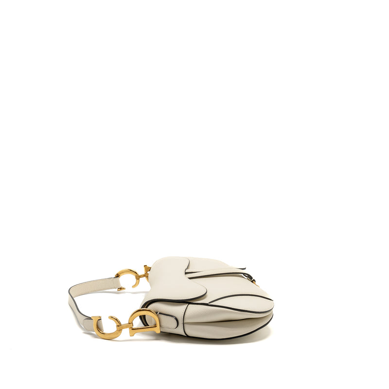DIOR Medium Saddle Bag Calfskin White GHW