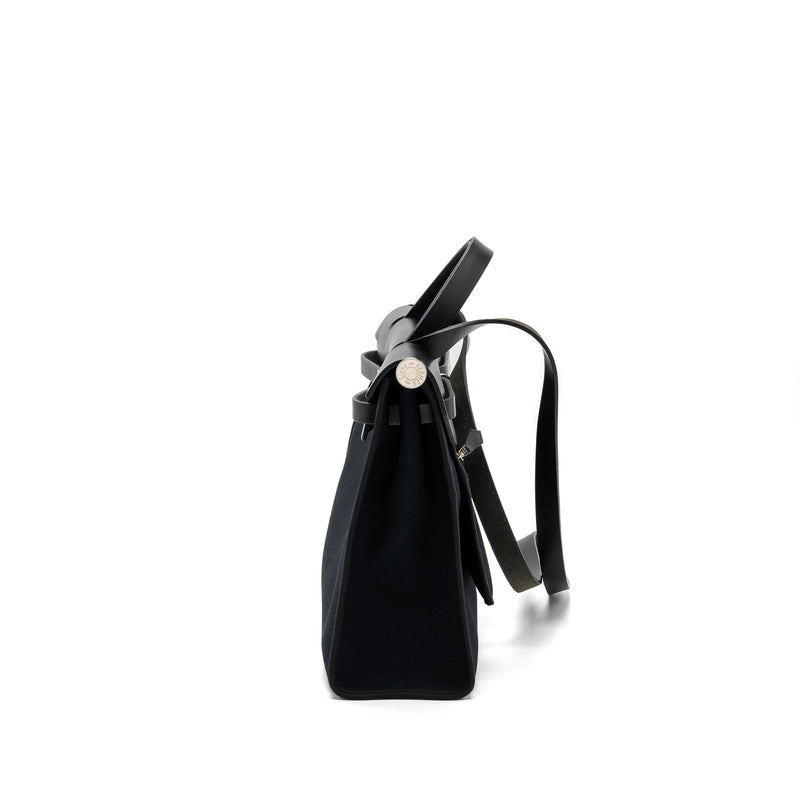 Hermes Herbag 31 Canvas/ Hunter Black SHW Stamp A