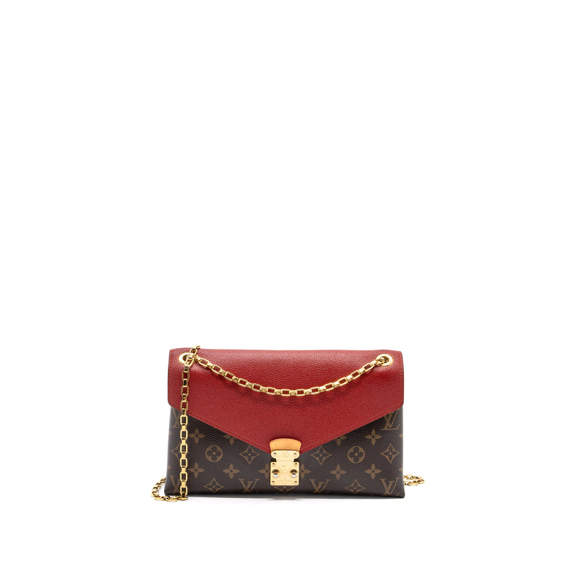 Pre-owned Louis Vuitton Pallas Chain Red Flap Monogram Shoulder Bag