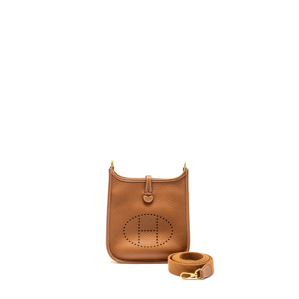 Hermes Mini Evelyne Clemence Gold GHW Stamp B