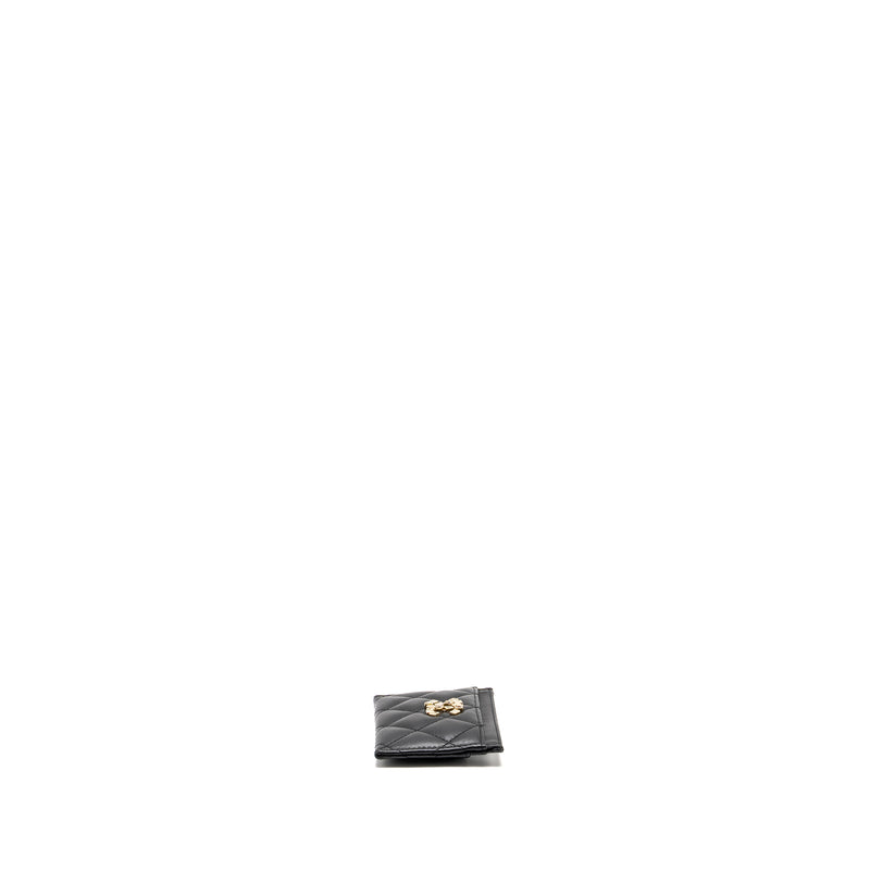 Chanel Detail CC Logo Card Holder Lambskin Black LGHW (microchip)