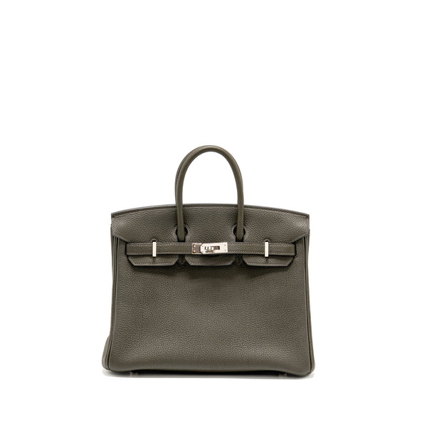 Hermes Birkin 25 togo Vert de Gris SHW stamp Y