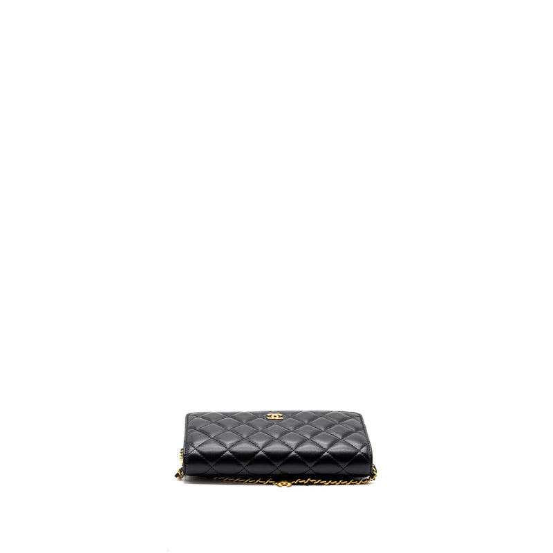 Chanel Coco Heart Wallet On Chain Lambskin Black GHW (Microchip)