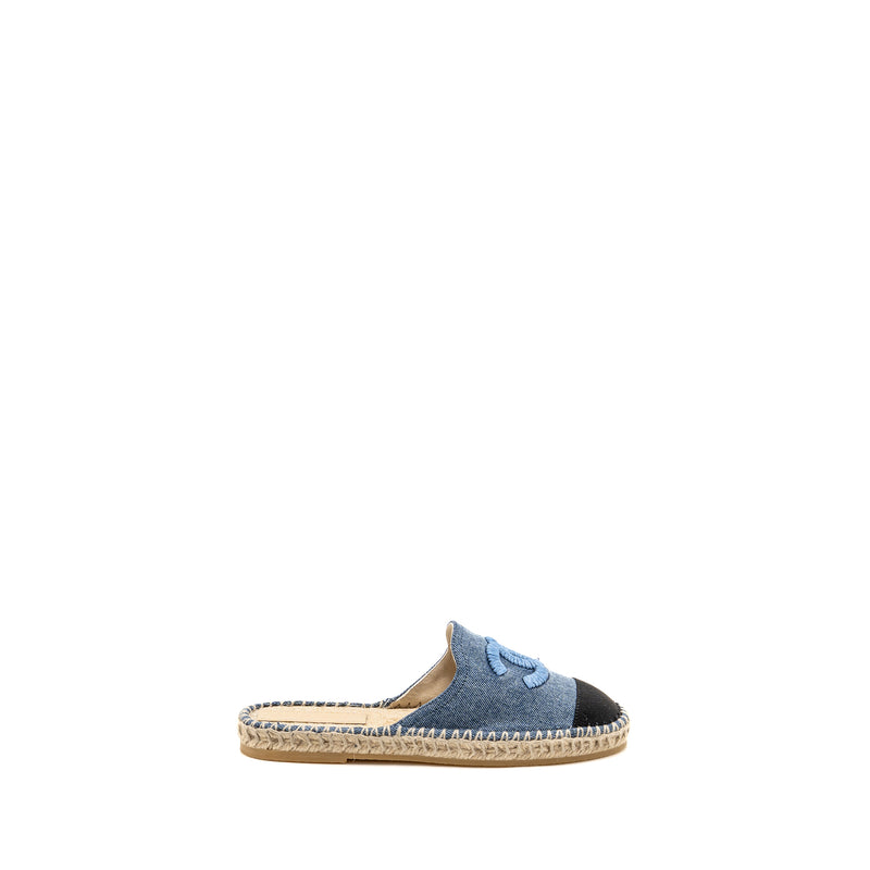 Chanel Size 37 Espadrilles Sandals Denim Blue