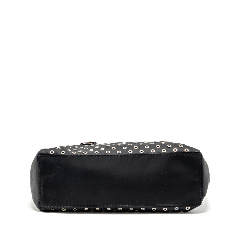 Prada shoulder bag lambskin / fabric black SHW