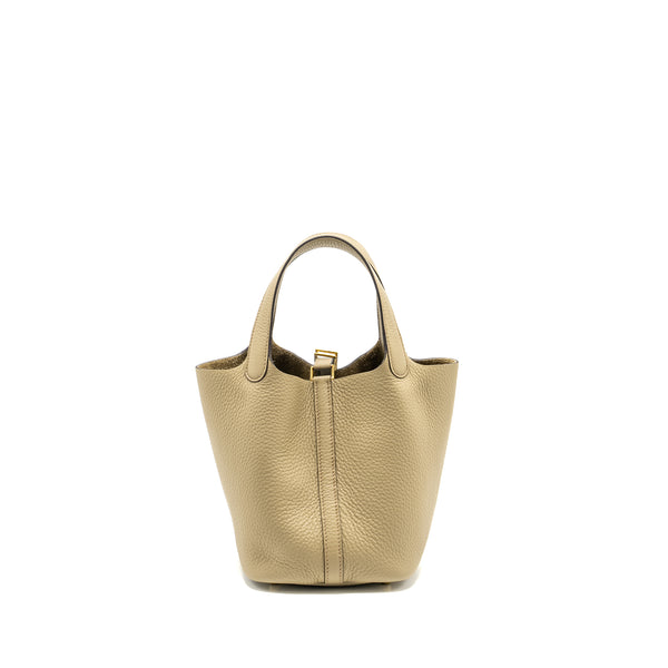 Hermes Picotin 18 Lock Bag Clemence 8Q Beige Marfa GHW Stamp W
