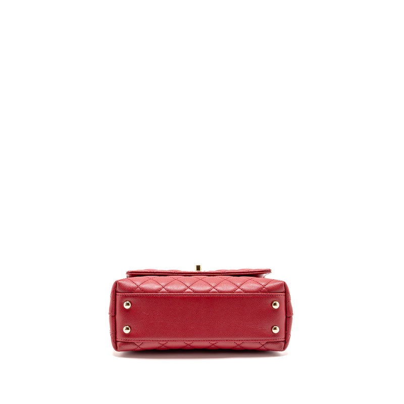 Chanel Small Coco handle caviar red LGHW (microchip)
