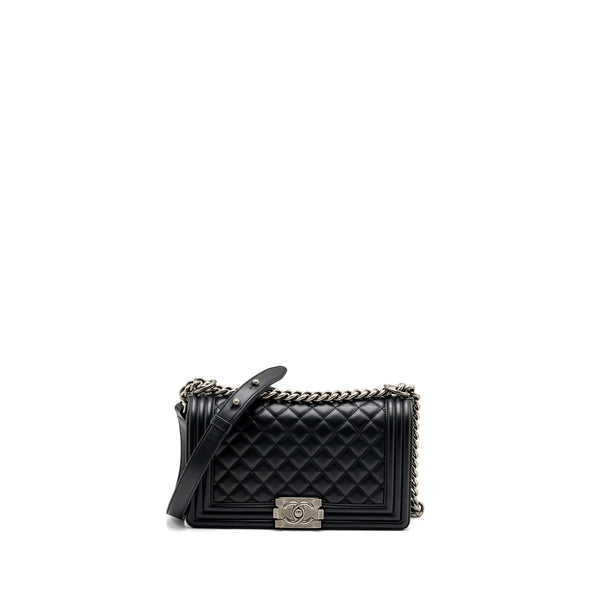 Chanel Medium Boy Bag lambskin black ruthenium hardware