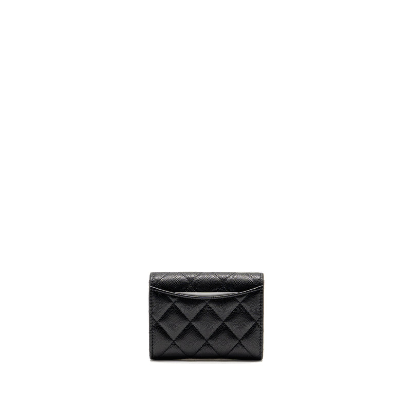 Chanel Classic Flap Card Holder Caviar Black LGHW (Microchip)