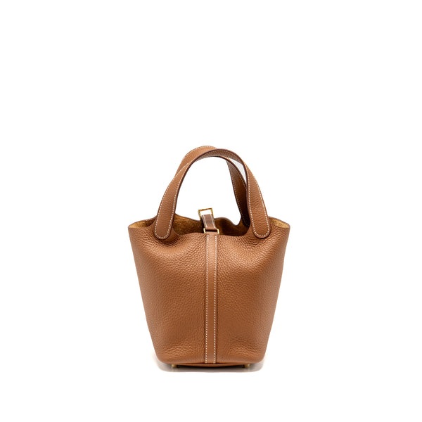 Hermes Picotin 18 Lock bag clemence gold GHW stamp U