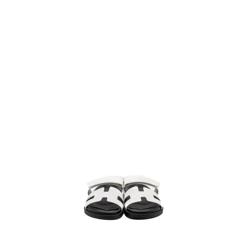 Hermes Size 37.5 Chypre Sandal Calfskin White SHW