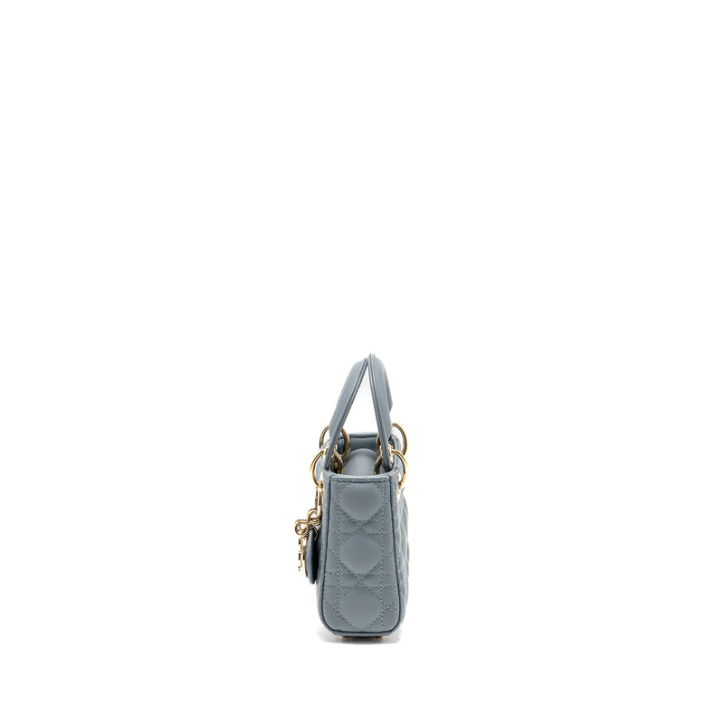 Dior Micro Lady Dior Cannage Lambskin Grey LGHW