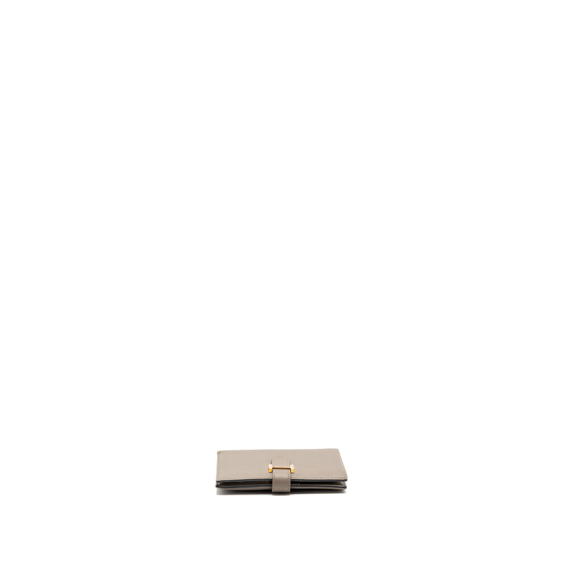 Hermes Bearn Compact Wallet Epsom Gris Asphal GHW Stamp C
