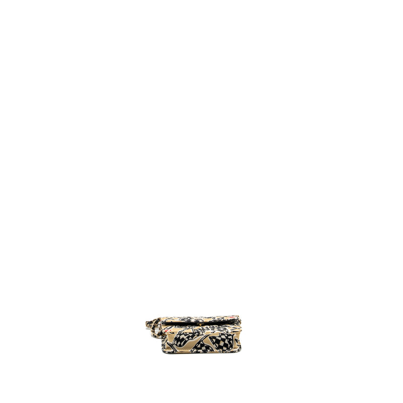 Chanel Mini Clutch With Chain Fabric Multicolour LGHW (Microchip)