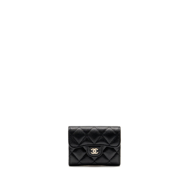 Chanel Classic Flap Card Holder Caviar Black LGHW (Microchip)