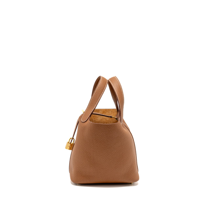 Hermes Picotin 18 Lock bag clemence gold GHW stamp U