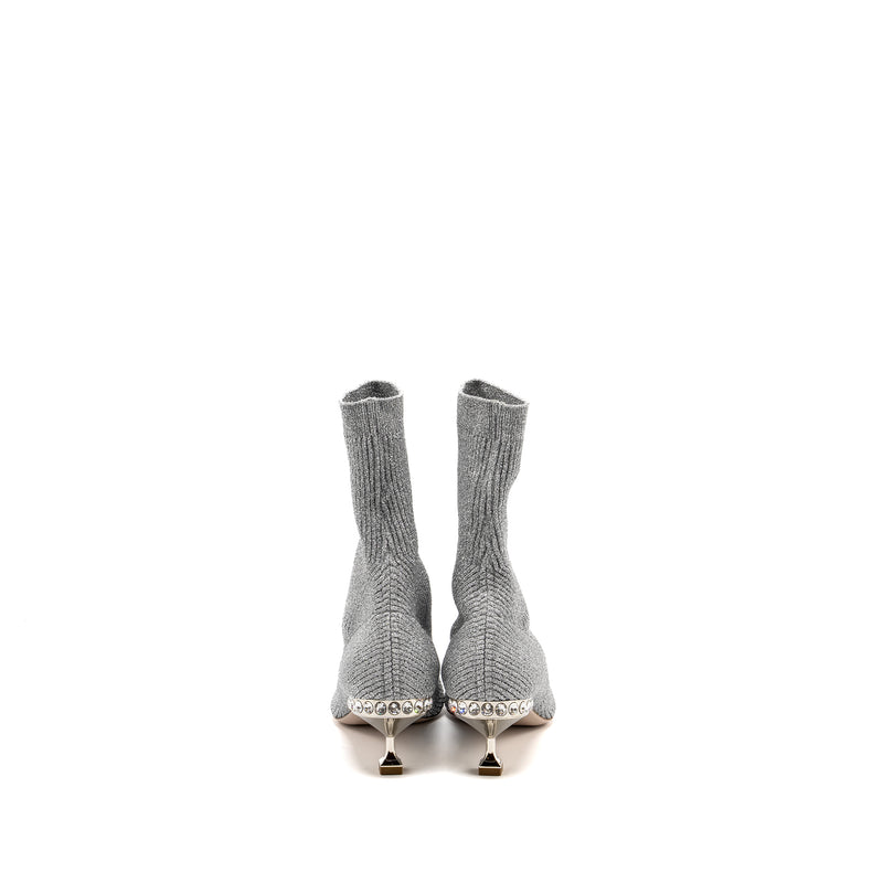 Glitter sock boots silver best sale