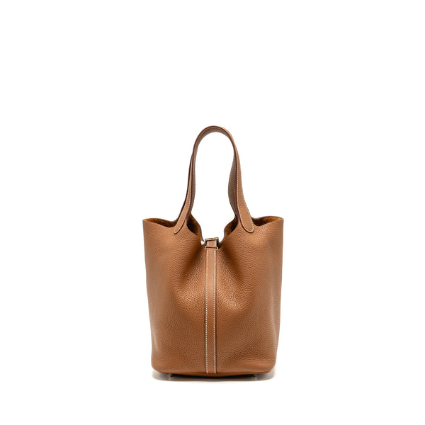 Hermes Picotin 22 Lock Bag Clemence Gold SHW Stamp C