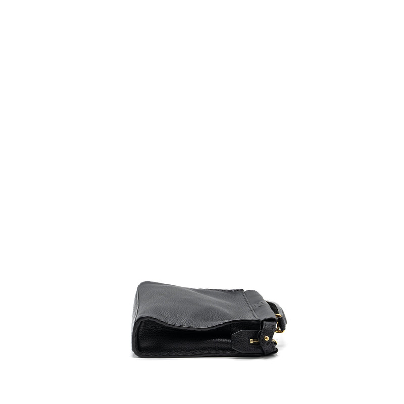 Fendi Peekaboo Fit Mini Selleria Bag with topstiching Leather Black GHW