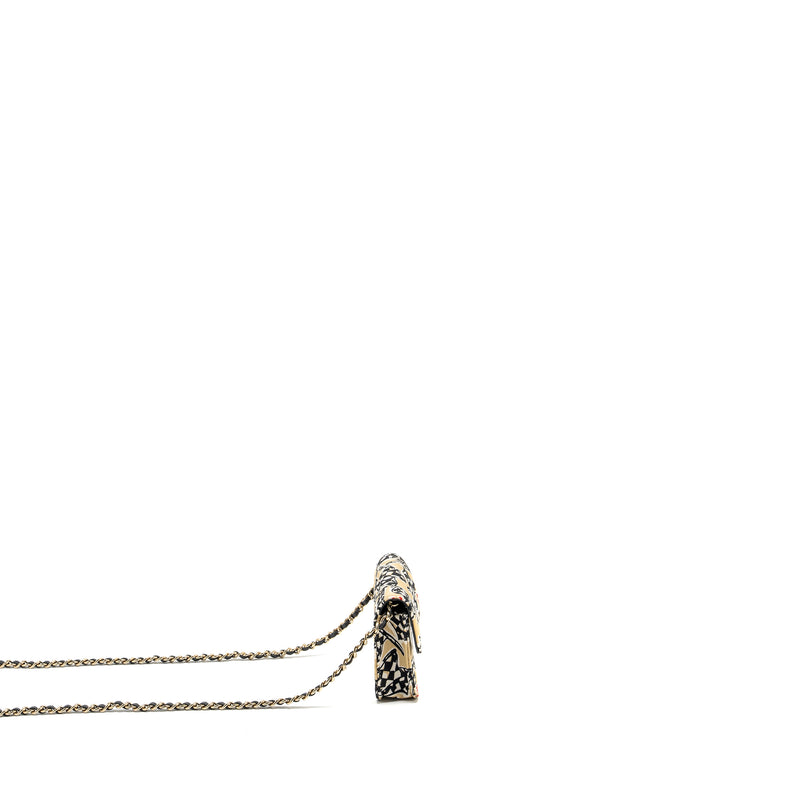 Chanel Mini Clutch With Chain Fabric Multicolour LGHW (Microchip)