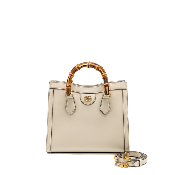 Gucci Small Diana Tote Bag Calfskin White GHW