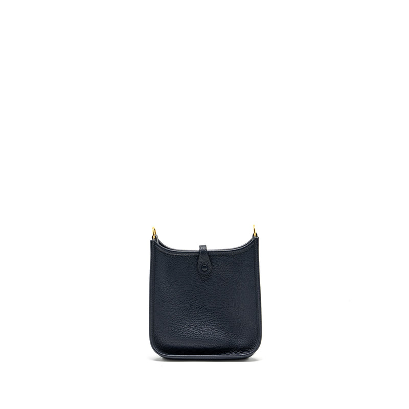 Hermes mini evelyn clemence blue nuit GHW stamp Y