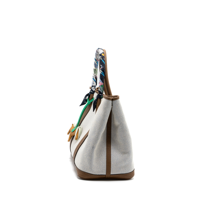 Hermes Garden Party 36 Negonda/Canvas Ecru/Alezan/Blue Bill SHW Stamp Z