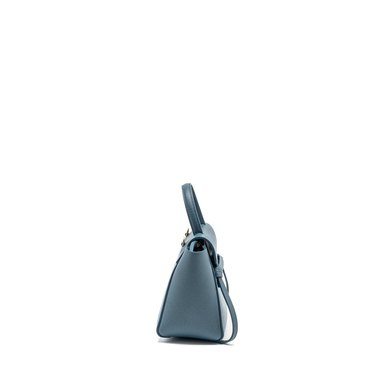 Celine nano belt bag Grained Calfskin Blue GHW