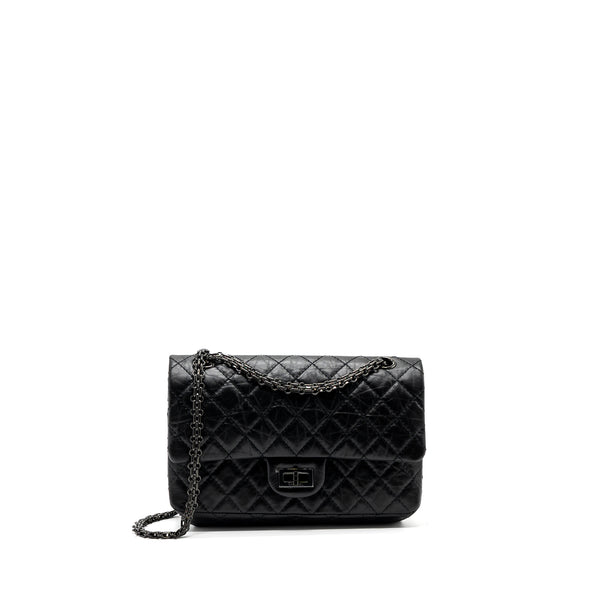 Chanel Small 2.55 225 Reissue Flap Bag Aged Calfskin black with black