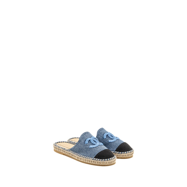 Chanel Size 37 Espadrilles Sandals Denim Blue