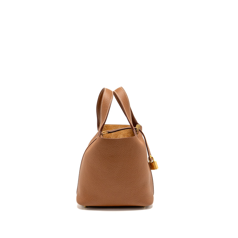 Hermes Picotin 18 Lock bag clemence gold GHW stamp U