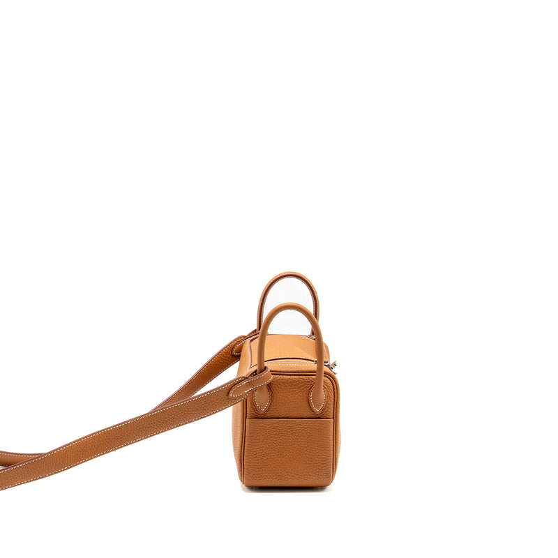 Hermes Mini Lindy Clemence GOLD SHW STAMP U