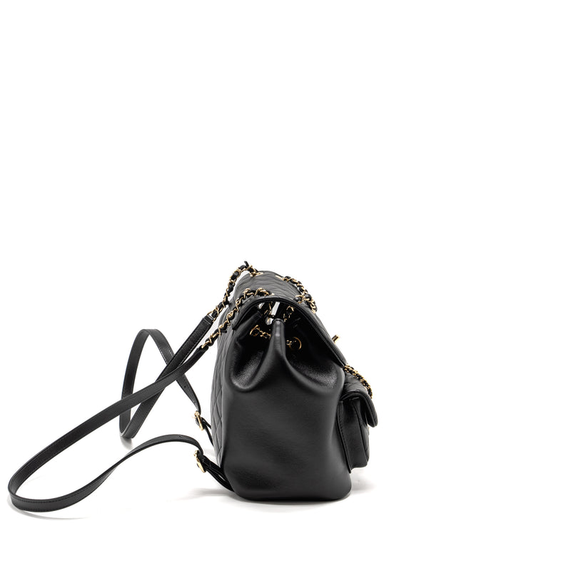Chanel 23c Large Duma Backpack Calfskin Black LGHW (microchip)