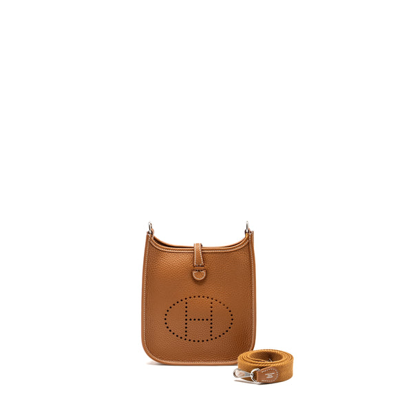 Hermes Mini Evelyn Clemence Gold SHW Stamp B
