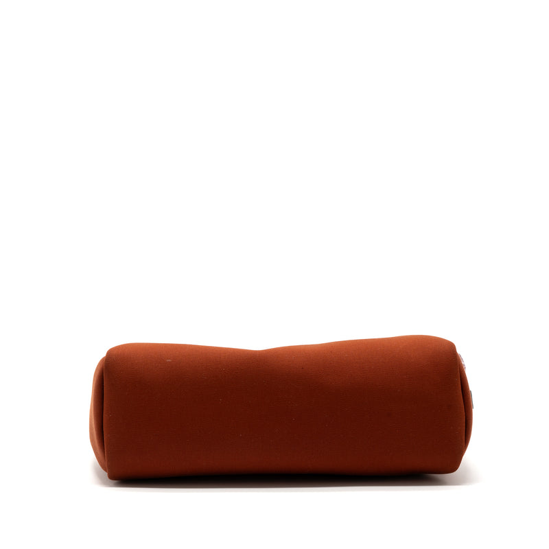 Hermes herbag zip 31 bag canvas / hunter leather Cuvier / orange Mecano/ rouge sellier GHW stamp B