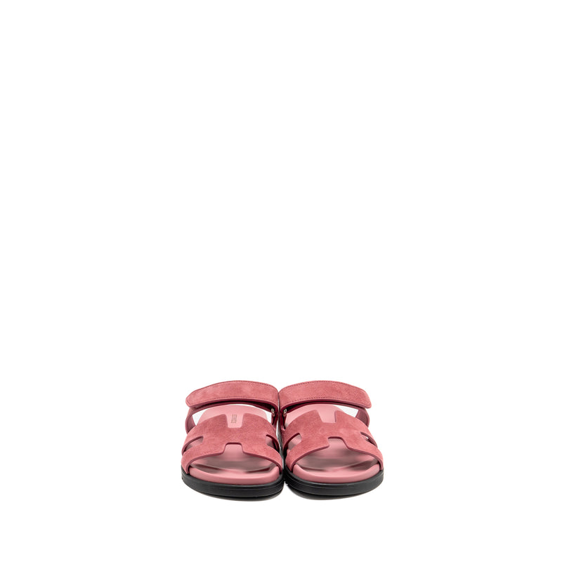 Hermes Size 38.5 Chypre Sandals Chevre Velours Rose Aphrodite