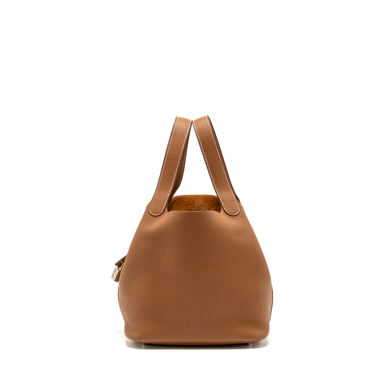 Hermes Picotin 22 Lock Bag Clemence Gold SHW Stamp C