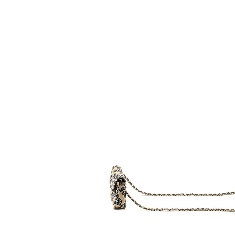 Chanel Mini Clutch With Chain Fabric Multicolour LGHW (Microchip)